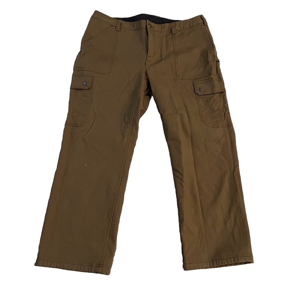 Duluth‎ Trading Men's Fleece Lined Cargo Pants 18x29 Green